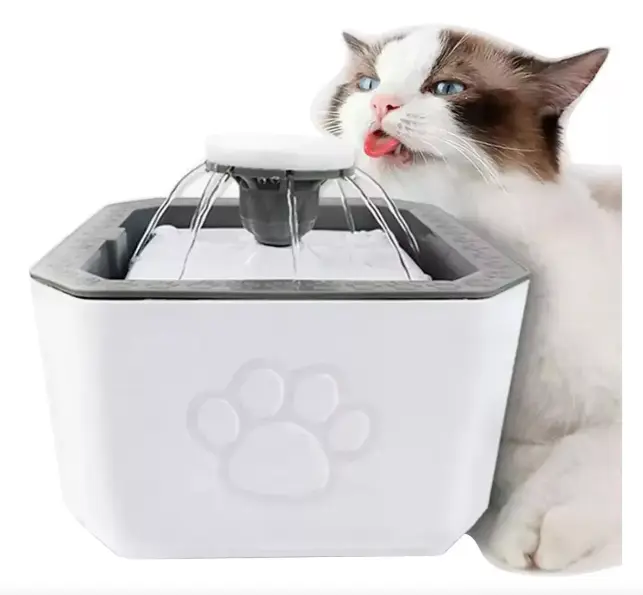Fuente de agua para gatos, bebedero silencioso para gatos y perros con agua fresca y limpia todos los días