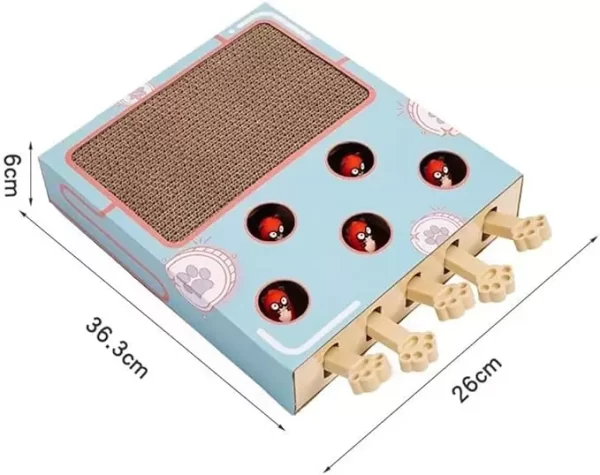 Imagen con las dimensiones del Juguete para Gatos 3 en 1 – 36.6 x 26 x 6 cm